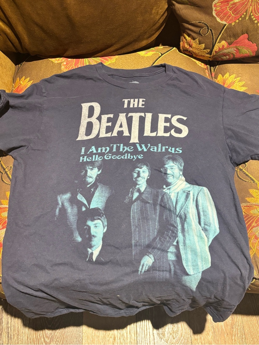 The Beatles Graphic Tee - Grey/Blue Band Shirt